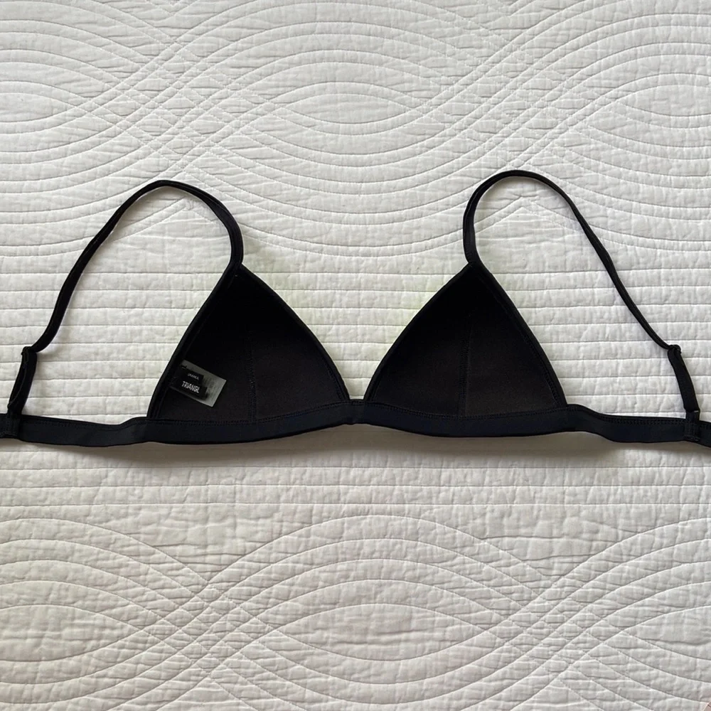 Triangl Ollie Coco Moon Bikini Top Neoprene Mesh Crochet Yellow Black Small